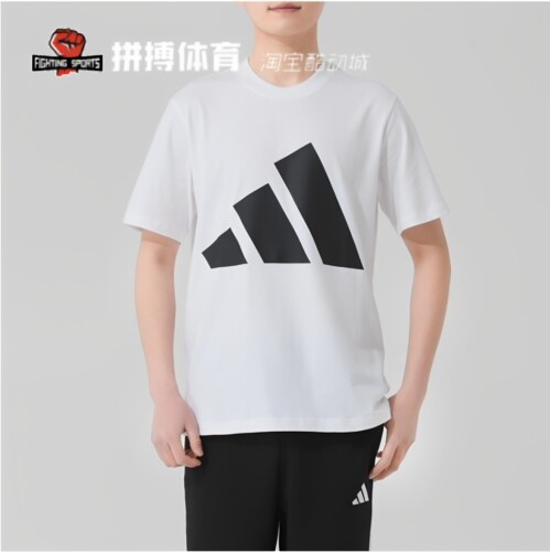 Adidas阿迪达斯男子运动休闲T恤常规版型套头短袖透气圆领JE8943
