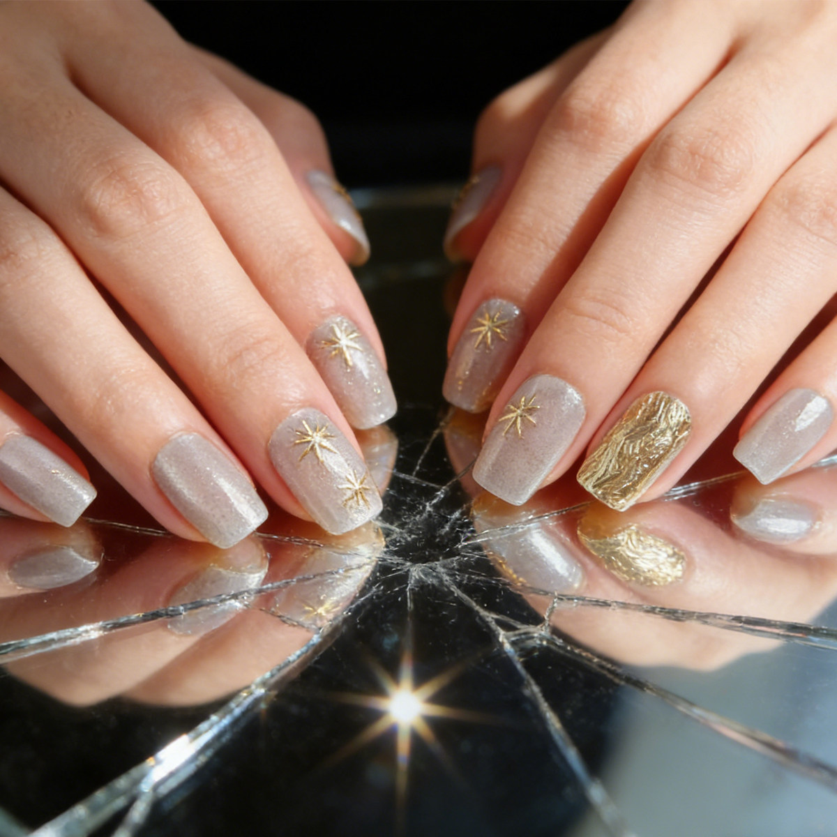 精致鎏金款金星伴月晶石猫眼穿戴甲短款梯形冰透假指甲贴片预制甲,彩妆/香水/美妆工具,穿戴甲/甲片,淘宝优惠券,粉丝福利购,淘宝优惠卷