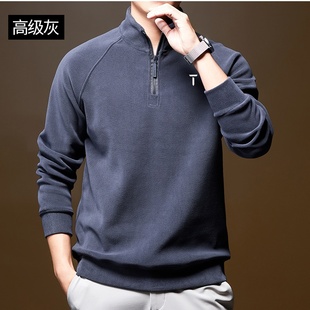 European Tour高尔夫服装男士冬季长袖立领卫衣休闲百搭运动T恤衫