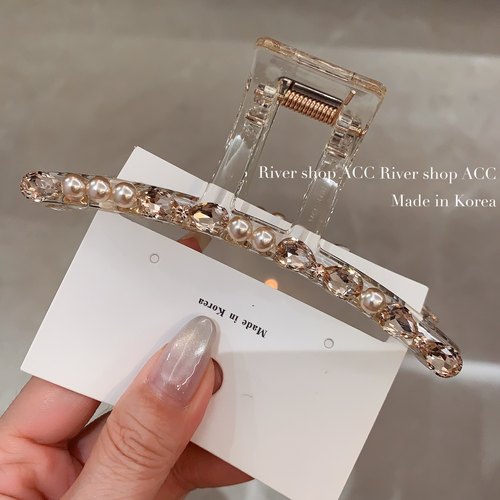 11cm水滴蝴蝶结珠珠【抓夹】韩国新品发饰夏季新品