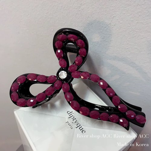 夹的紧！10cm椭圆钻蝴蝶结【抓夹】韩国发饰后脑勺鲨鱼夹