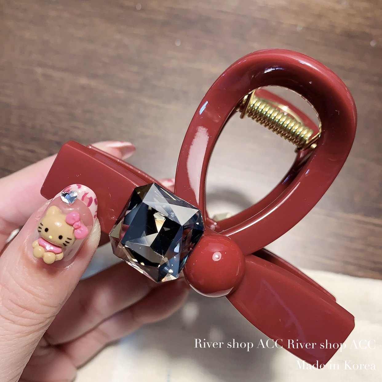 8cm干枯玫瑰红【抓夹】韩国发饰方糖鲨鱼夹