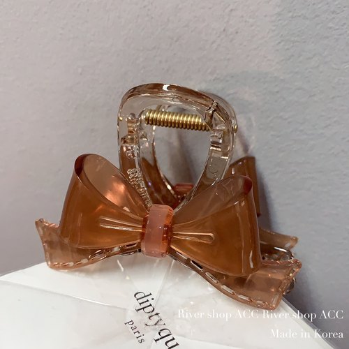 8-13cm醋酸大蝴蝶结【抓夹】韩国发饰鲨鱼夹 棕粉色