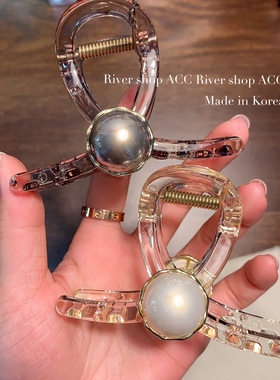 人间富贵！8cm青灰色大珍珠【抓夹】韩国发饰全抓发夹发卡