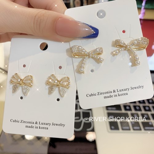 猫眼石镶嵌小米珠银针耳环