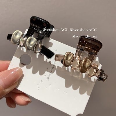 4cm椭圆水晶【小号抓夹/鲨鱼夹】韩国发饰新款抓夹