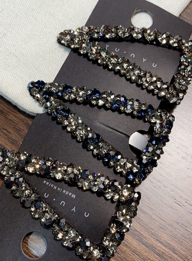 7cm三种灰色对比！三角形闪钻巨闪【掰掰夹】韩国发饰侧边夹发夹