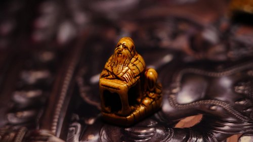 【明代老高白】保真保老 雕刻 老子问道 可做 手把件 吊坠 锁骨链