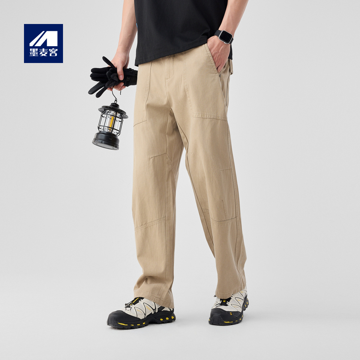 墨麦客男装莱赛尔斜纹休闲裤男2025春季新款松紧腰男士裤子91187