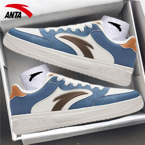 安踏板鞋轻松男鞋2026新款男款皮面平板休闲鞋旗舰店软底运动鞋男