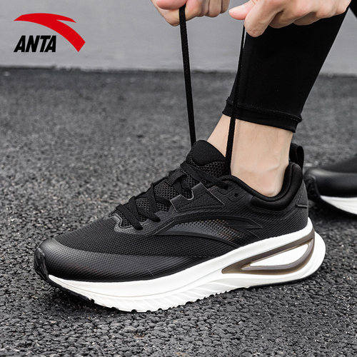 安踏男鞋旅途跑步鞋2025新款秋冬PG7缓震跑鞋子软底黑色运动鞋男