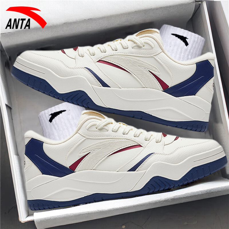 安踏男鞋波浪4板鞋2025新款秋冬厚底休闲小白鞋官方旗舰运动鞋男