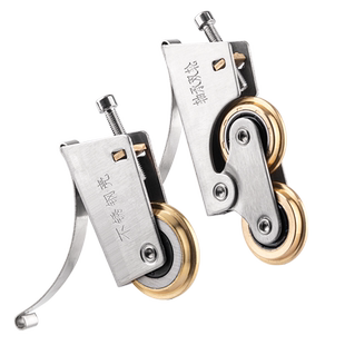 顶谷加厚不锈钢滑轮推拉门衣柜门吊轮下轮移门地轨道卫生间滚轮子