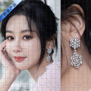 承欢记杨紫麦承欢同款耳环女镂空夸张花朵耳钉高感轻奢小众耳饰