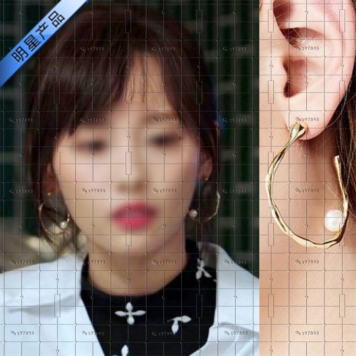 假日暖洋洋张嘉倪程菽同款耳环珍珠圆圈设计小众时尚轻奢银针耳饰