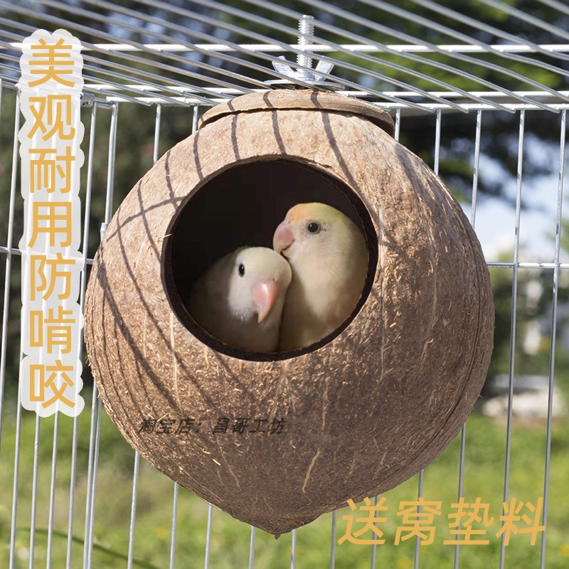 防啃咬椰子壳鸟窝虎皮牡丹鹦鹉窝