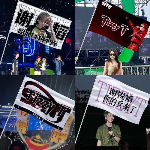TizzyT谢锐韬应援旗演唱会音乐节户外防水大旗帜明星周边粉丝队旗