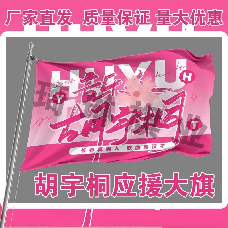 胡宇桐应援大旗明星演唱会手持大旗户外音乐节歌手大旗定制可代发