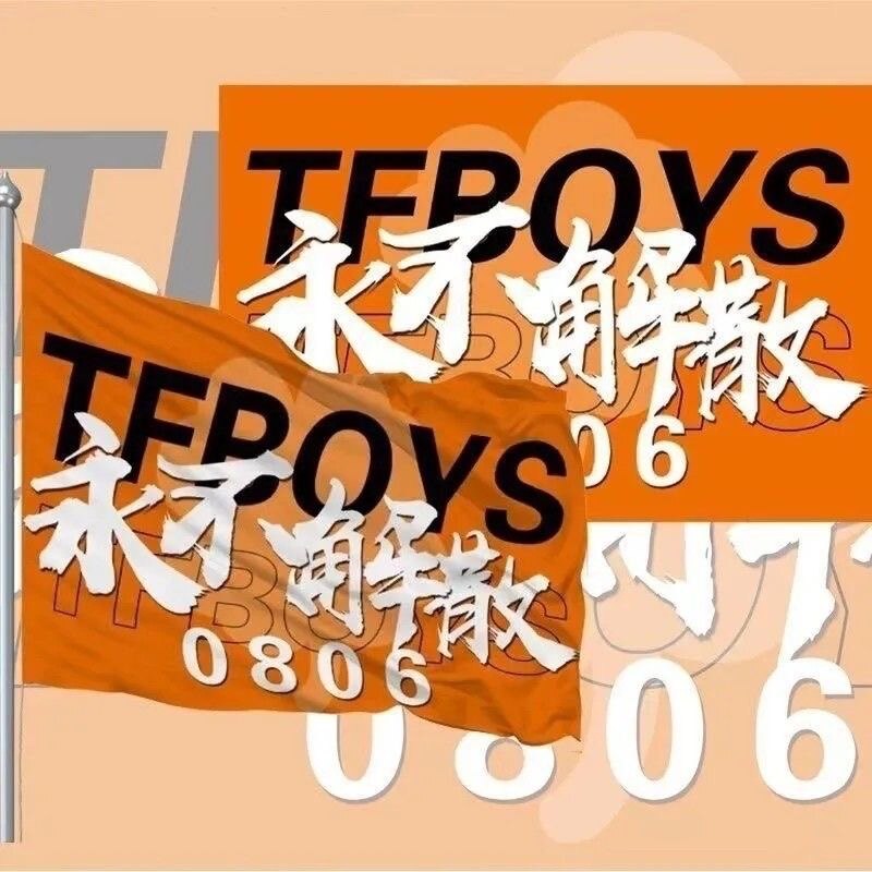 tfboys应援旗永不解散应援大旗王源定做王俊凯易烊千玺带杆定制