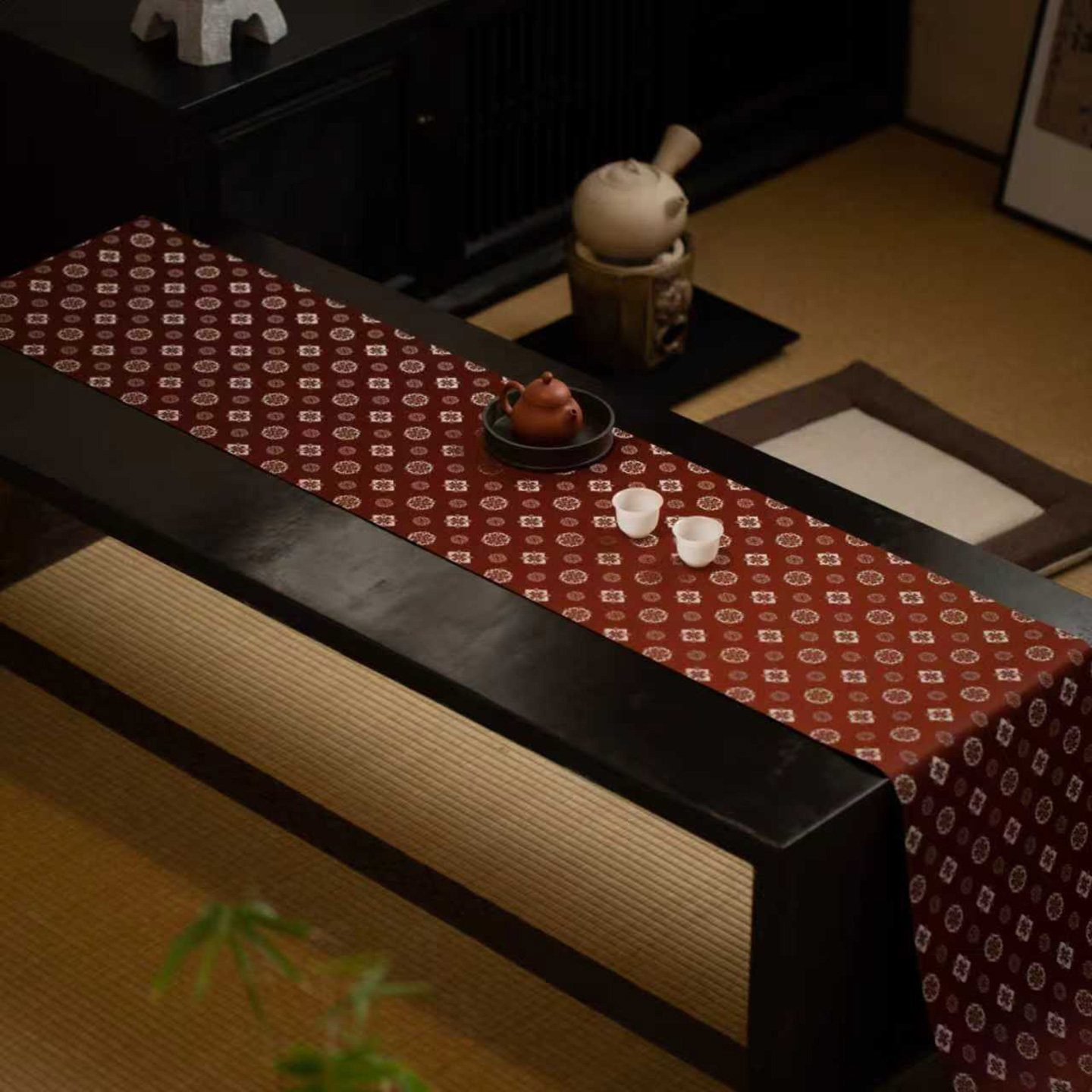 哲明宝相花新中式桌旗茶席中式禅意高端茶桌餐桌茶几茶桌垫布桌布,居家布艺,茶席,淘宝优惠券,粉丝福利购,淘宝优惠卷