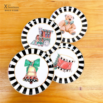 外单餐盘陶瓷圆盘8寸点心盘