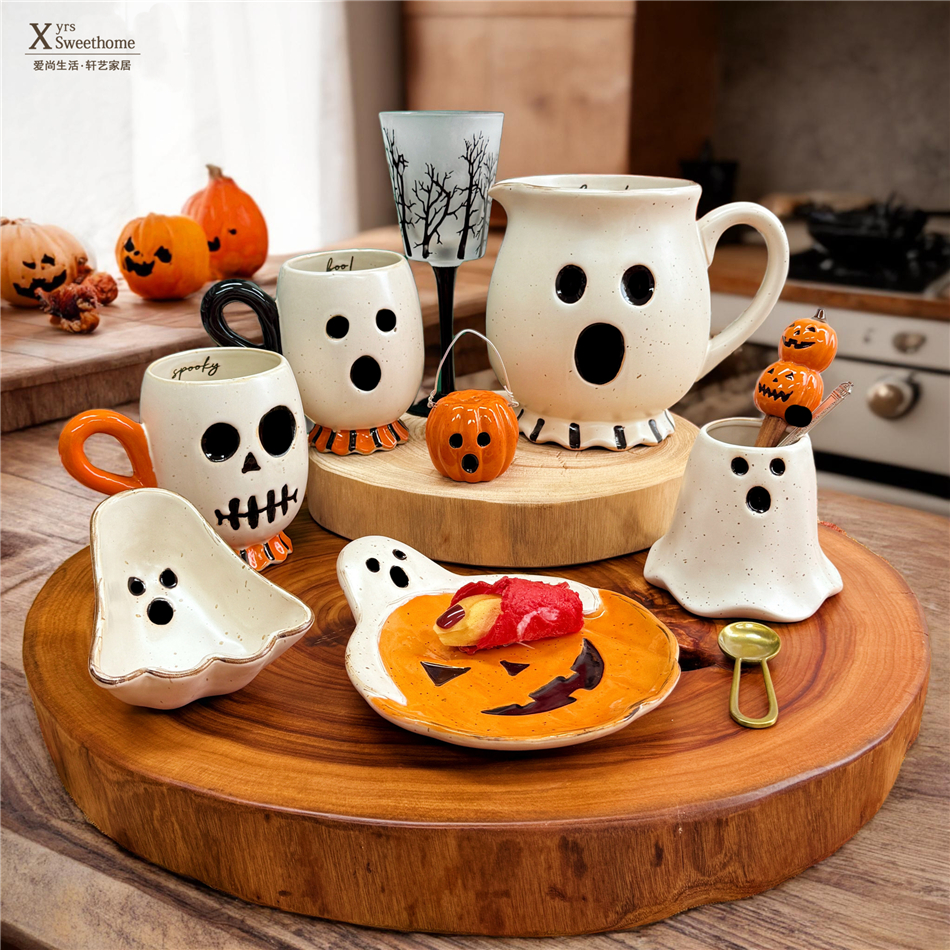 幽灵餐具套装万圣节马克杯小碗
