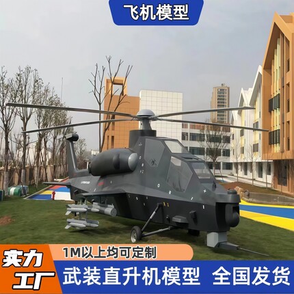 定制一比一飞机模型户外大型飞机模型武装直升机歼十战斗机摆件