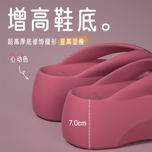 纯色人字拖鞋 外穿夹脚防滑时尚 2024新款 女夏季 凉拖鞋 海边沙滩鞋