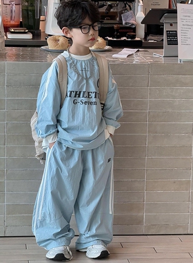 男童春秋运动套装2026新款儿童时髦帅气秋季炸街宽松潮酷街舞秋装