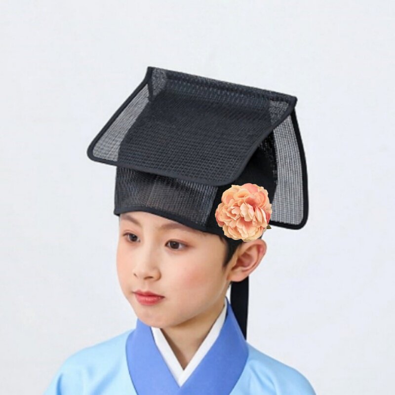 中国风儿童成人通用书生帽国学书童古装帽儒巾纯阳巾先生帽秀才帽