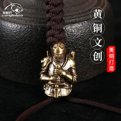 铜铠甲勇盔甲士财布钥匙扣人头钱包扣DIY手工皮具装饰扣箱包吊坠