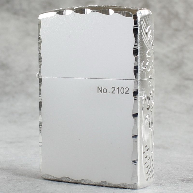 zippo煤油打火机官正品美国芝宝日韩版磨砂镀银色侧面雕龙腾四海
