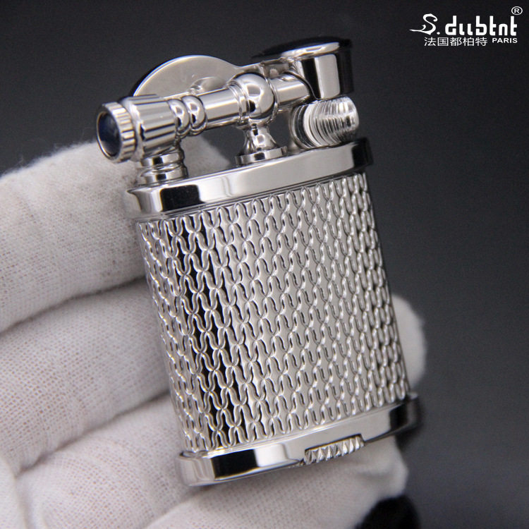S.dubtnt都柏特正品纯黄铜银色复古抬臂煤油打火机加重轻奢简约风