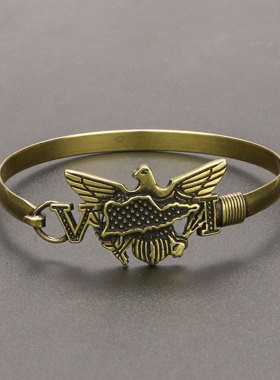 潮爱原创复古黄铜手镯男女金属