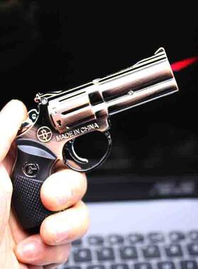 经典款合金属小迷你左轮手枪模型摆件带led灯玩具充气打火机礼品