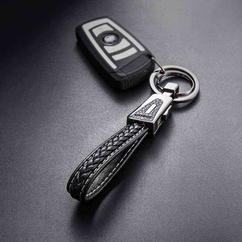 jobon中邦高档玫瑰金商务汽车钥匙扣男女腰挂羊皮高档链圈环挂件