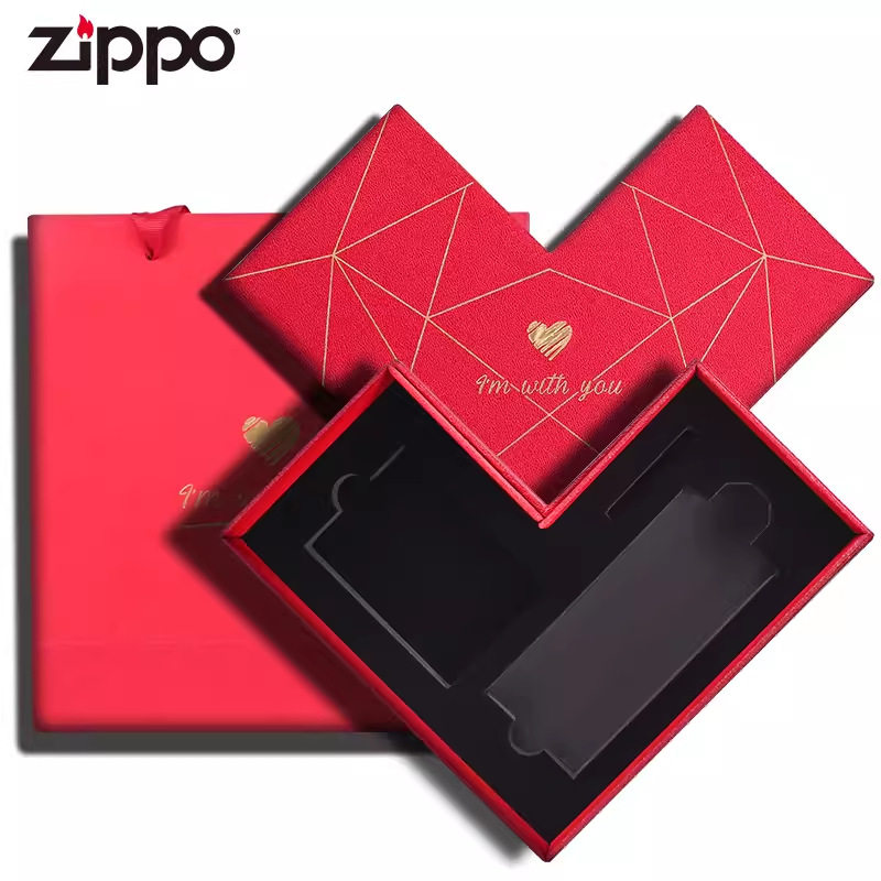 zi系列煤油打火机通用包装材料大红色礼盒 爱心礼盒 礼品袋 提袋