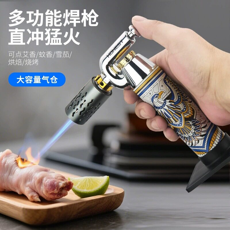 新款便携手持随身充气直冲防风打火机户外烘培喷枪艾灸焊枪点火器
