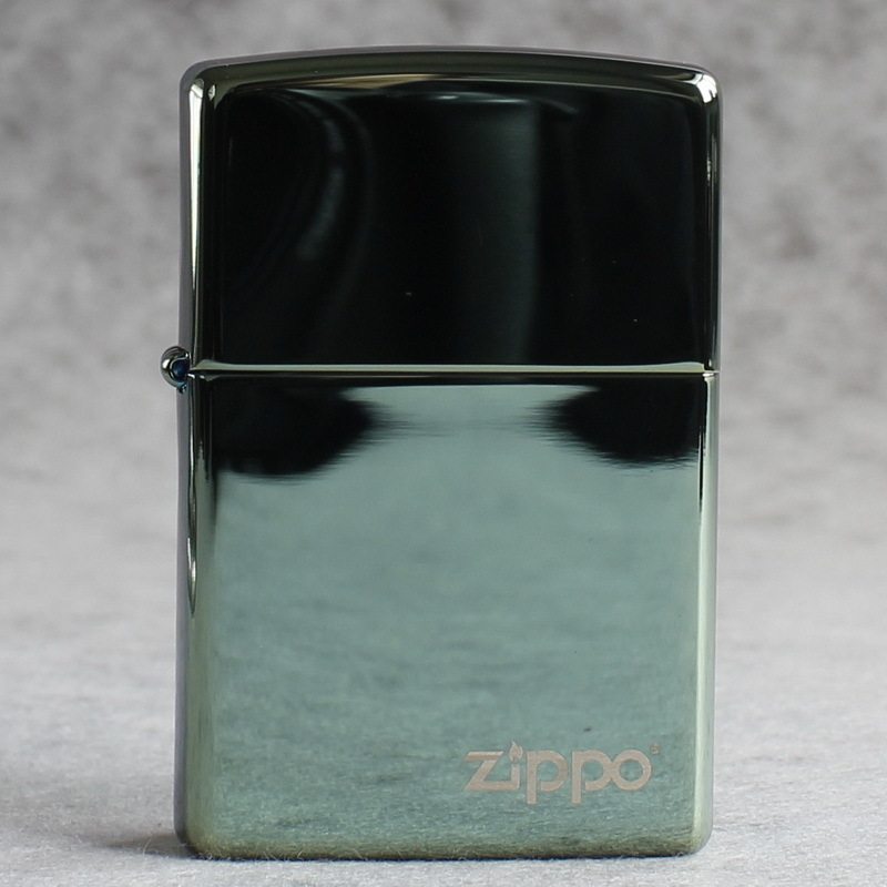 zippo煤油打火机官正品美国芝宝经典款苹果墨绿冰面海洋商标标志
