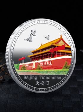 真正纯金属重金银色纪念硬币章周