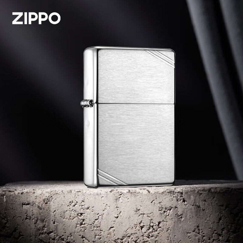 zippo煤油打火机官正品美国芝宝230复刻超薄银色平台光板男士礼品
