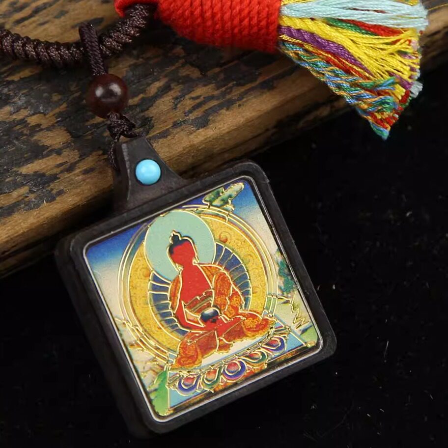 经典藏式手工黑檀木唐卡吊坠车钥匙扣包包挂件流苏前世今生守护神