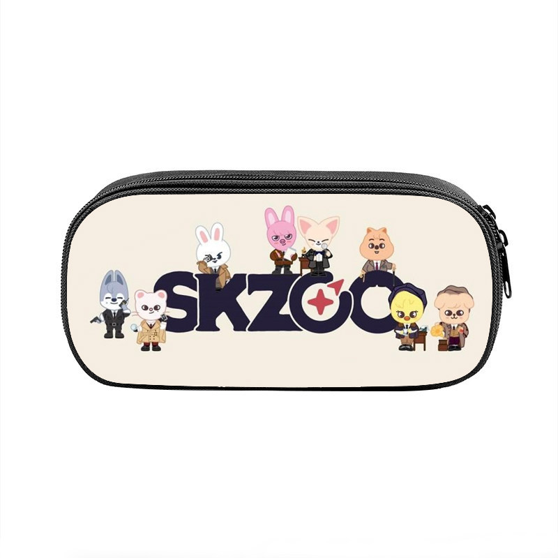 跨境新品Stray Kids skzoo印花儿童铅笔袋韩国男团中小学生文具袋