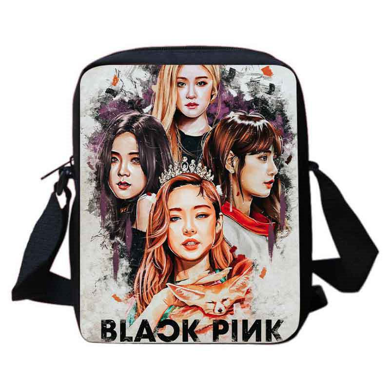 韩国女团blackpink周边斜挎包中小学生户外休闲单肩包小挎包方包