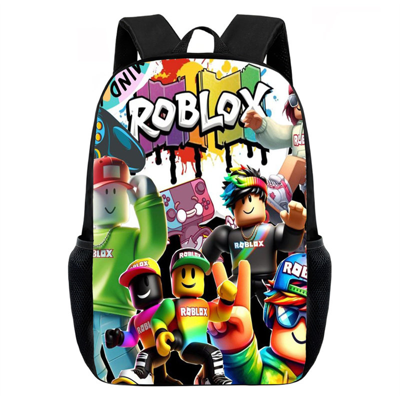 罗布乐思小学生书包游戏周边Roblox儿童双肩包单层简约印花小背包