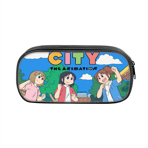 CITY THE ANIMATION印花笔袋中小学生儿童铅笔文具盒收纳袋铅笔盒
