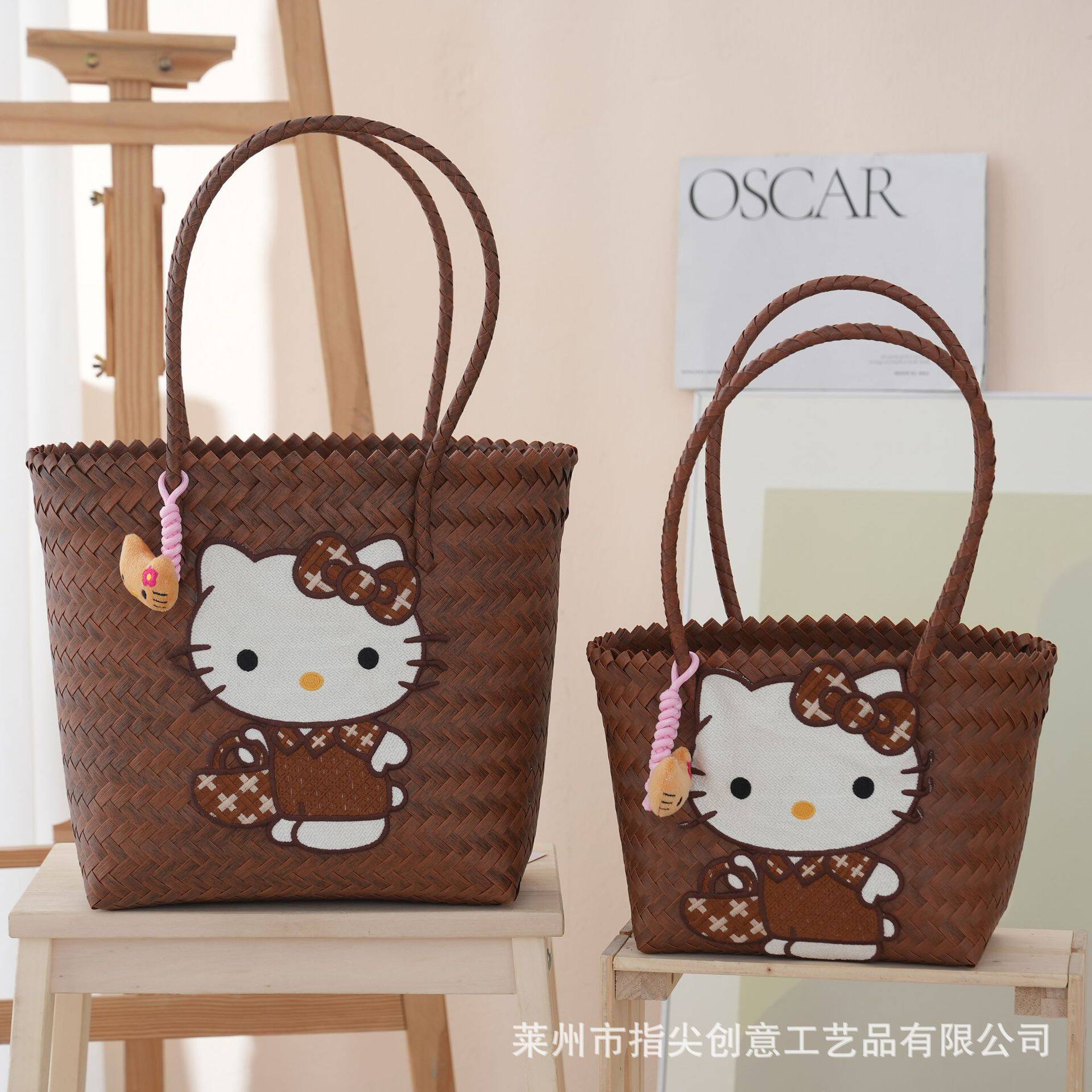 凯蒂猫手工编织大容量妈咪包