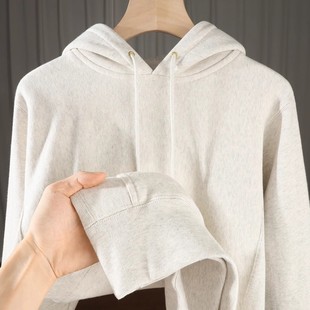 白花灰cleanfit重磅连帽卫衣男女秋冬高克重硬挺加绒宽松美式外套