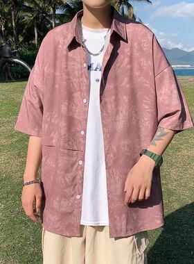 短袖衬衫男潮流夏季薄款宽松休闲