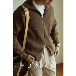 2024新款重磅针织拉链外套保暖抗起球针织毛衣开衫休闲轻熟男士